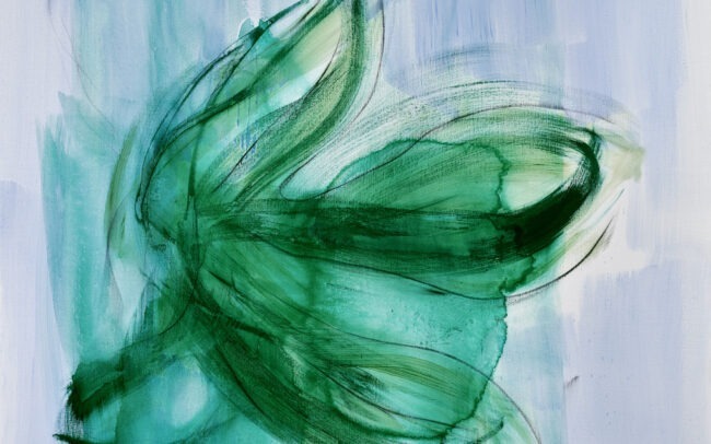 Ika Huber / Aquamarin / 2024 / H 195 cm x B 165 cm / acrylic, chalk on canvas